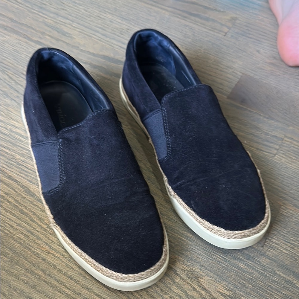 Vince Navy Suede Espadrille Slip on Loafers